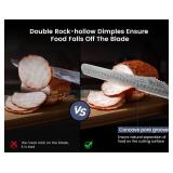 SYOKAMI Brisket Slicing Knife, 12 Inch Multifunction Carving Knife for Meat Cutting, Japanese Style Meat Slicer with Wood Full Tang Handle, Damascus Pattern Long Slicing for Roast Beef, Ideal for Gift