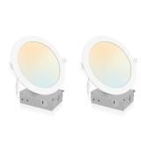 2 Pack Recessed Lighting 7 Inch with Junction Box, 5CCT 7 Inch LED Recessed Lights Dimmable 2700K/3000K/4000K/5000K/6000K, 16W 1300lm Ultra Thin Recessed Lighting - ETL and Energy Star Certified