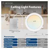 2 Pack Recessed Lighting 7 Inch with Junction Box, 5CCT 7 Inch LED Recessed Lights Dimmable 2700K/3000K/4000K/5000K/6000K, 16W 1300lm Ultra Thin Recessed Lighting - ETL and Energy Star Certified