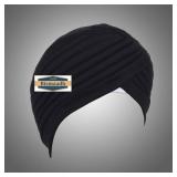 BISMAADH Instant Readymade Turban for Men & Women Head Wrap Lightweight Cap Headwear Sikh Pagri (Black, Free Size)