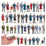 Juexica 160 Pcs 1: 50 Scale Mini People Figurines Model Trains Architectural Painted People Figures Tiny Plastic Miniature Figurines Sitting Standing Model for Miniature Scenes