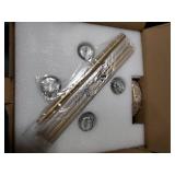 Industrial 4 Lights Chandelier, Gold Lantern Ceiling Light Fixtures with Rustic Metal Cage Adjustable Height Farmhouse Geometric Hanging Light for Kitchen Island, Dining Room, Entryway, UL Listed