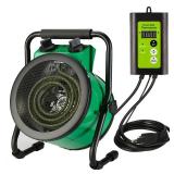 Greenhouse Heater with Digital Thermostat, Green House Heater for Plants Electric Grow Tent Heaters, 1500W Fast Heating with Overheat Protection, Space Heater for Flower Room, Green