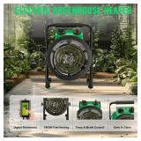Greenhouse Heater with Digital Thermostat, Green House Heater for Plants Electric Grow Tent Heaters, 1500W Fast Heating with Overheat Protection, Space Heater for Flower Room, Green