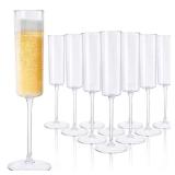 Ciaell 36 Pack Plastic Champagne Flutes - 6 Oz Disposable Champagne Glasses - Square Clear Plastic Toasting Glasses for Party Birthday Anniversary Wedding