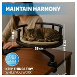 Deskcuddle Cat Bed with Memory Foam Cushion Eco-Friendly Wood, Washable Non-Slip Covers Keeps Your Pet Close While You Work Modern Cat Furniture