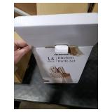 Knife Set,Astercook Kitchen Knife Set with Block 14-Piece Full Tang Stainless Steel Knives with Sharpener Dishwasher Safe and Anti-Slip Ergonomic Handle Elegant Cream White Utensils Set