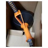 Drain Auger, Clog Remover with Drill Adapter, 25 Feet Flexible Plumbing Snake Use Manually or Powered for Kitchen, Bathroom and Shower Sink, Comes with Gloves (orange)