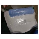 Cervical Neck Pillows with Round Cervical Roll Cylinder Bolster Traction Pillow(2 in 1 Removable) Ergonomic Contour Memory Foam Pillow for Relaxer Neck&Shoulder Pain Relief for Sleepers(White&Blue)