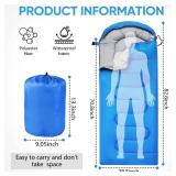 OBTANIM Sleeping Bags Portable Waterproof Camping Sleeping Bag for Adults Kids 4 Seasons Cold Weather or Warm Backpacking Hiking Travel Indoor Outdoor Use (Blue)