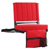 SPORT BEATS Stadium Seats with Back Support Bleacher Chairs with Back and Cushion Thick Padded Bleacher Seats Includes Shoulder Strap Red 1pc Regular - 17 W x 12 D x 16.5 H