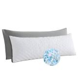 WhatsBedding Memory Foam Body Pillow with Removable Pillowcase -Fluffy Body Pillows for Adults -Large Long Bed Pillows for Sleeping - White