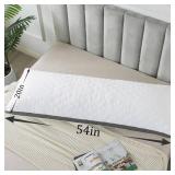 WhatsBedding Memory Foam Body Pillow with Removable Pillowcase -Fluffy Body Pillows for Adults -Large Long Bed Pillows for Sleeping - White