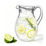 Clear Plastic Pitcher with Lid (72 oz), Unbreakable Water Pitcher with Handle, Fridge Jug, BPA-Free, Shatter-Proof, Great for Iced Tea, Sangria, Lemonade, Juice, Milk, and More