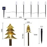 ILLUMINEW Outdoor Christmas Decorations, Solar Christmas Pathway Lights, Set of 5 Waterproof Landscape LED Lights for Yard Lawn Patio Walkway Decor