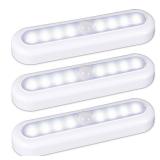 STAR-SPANGLED 3 Pack 7in Motion Sensor Lights Indoor Battery Operated, Stick on LED Light for Closet, Stairs, Under Cabinet, Cool White
