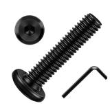 Etauwe 20-Piece M6 x 40mm Flat Head Socket Cap Screws - Carbon Steel Black Oxide Furniture Bolts with Hex Key, Full Thread Machine Fasteners