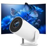 Mini Portable Projector 4K WiFi 6 BT 5.2 Upgraded Portable Projector Full HD Supported for Phone /PC /TV /HDMI /PS5 /Laptop Auto Keystone Home Theater 180° Rotation [Built-in App] White