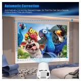 Mini Portable Projector 4K WiFi 6 BT 5.2 Upgraded Portable Projector Full HD Supported for Phone /PC /TV /HDMI /PS5 /Laptop Auto Keystone Home Theater 180° Rotation [Built-in App] White