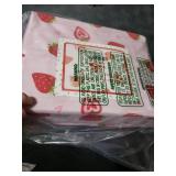 lasoftan Pink Strawberry Printed Kids Sheet Set Twin Size, 3 Pcs Breathable & Silky Soft Microfiber Kids Fitted Sheet, Bed Sheets with 15 Deep Pocket for Boys and Girls