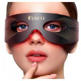Pedete Red Light Therapy for Eyes, 3 Modes Under-Eye Red Light Eye Mask, Eye Massager for Fine Lines Eye Bags and Dark Circles for Men Women(Black)