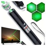 Damflew Green Laser Pointer High Power - Long Range Rechargeable Laser Beam, USB Charging for Hiking, Presentations & Outdoor Use (Professional-Grade Green Light)