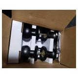 CML Hardware (2 Pack) Passage Door Knob for Hall/Closet, No Locking Interior Round Ball Handle in Solid Stainless Steel, Matte Black