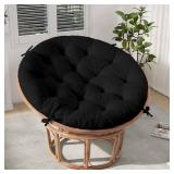 PRIMEPATIO Papasan Chair Cushion Cover Only, Papasan Circle Chair Cushion Corduroy Cover for Bowl Chair, 45 X 45 Inch, Black