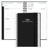 2026 Pocket Planner/Calendar - 2026 Planner from January 2026 - December 2026, Planner 2025 with 12 Tabs, Twin-Wire Binding, Inner Pocket, 3.75 x 6.75, Black