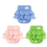 Reusable Dog Diapers Female 3 Pack Washable Highly Absorbent Doggie Diapers, Flexible Doggy Diapers Female, Leak-Proof Puppy Diapers for Dog Period Heat Incontinence Potty Training, XS