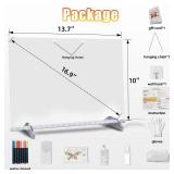 LED Note Board with Colors, 13.7X10 6 Modes & 8 Colors Acrylic Dry Erase Boards with Light, Include Adapter, Hanging Chain, Led Drawing Board for Kids with Stand,7 Markers, Spray Bottle