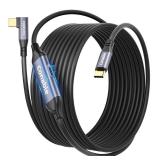 Link Cable with 27W Charging Port 20FT, Compatible with Meta Quest 3S/Quest3/Quest2/Pro/Pico 4 Accessories, PC VR, Steam VR, USB 3.1 C to USB C 5Gbps Cable for VR Headset, Unidirectional USB C Cable