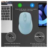 Bluetooth Wireless Mouse USBC for Mac Book Pro/Laptop/Computer, Silent Rechargeable Wireless Mouse Compatible with Macbook Air/iMac/Surface Pro 3-in-1 Connection (BT5.2/3.0, 2.4G USB A, Type-C)