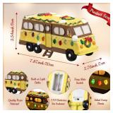 Thyle Lighted Christmas RV Village Decorations RV Lit Figurine with LED Lights, 7.87 Christmas Snow Holiday Decoration for Family Friends Movie Fans, Winter Tabletop Gift for Collectors