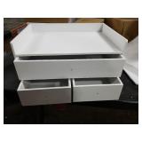 Bamboo Desk Organizer with Drawers Wooden Desktop Storage Drawers for Bills Office Supplies Kitchen Utensils Organizing Tool for Home Classroom Organization No Assembly (3 Drawers, White)