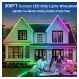 zoegi 200ft Outdoor LED Strip Lights Waterproof,Music Sync RGB IP68 Outside Led Light Strips Waterproof with App and Remote,Exterior Led Rope Lights for Deck,Balcony,Roof,Garden,Pool