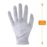 2 Pairs White Cotton Gloves for Dry Hands Eczema SPA Moisturizing - Work Glove Liners for Serving Costume Inspection