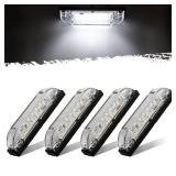 Partsam 3Pcs 4inch Utility White 9 LED Strip Light Bar, Clear Lens Waterproof 4 Boat Marine Lights, Marker Lights for Truck Trailer Car Pickup RV Camper, Under HoodLights, Dome Lights