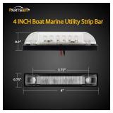 Partsam 3Pcs 4inch Utility White 9 LED Strip Light Bar, Clear Lens Waterproof 4 Boat Marine Lights, Marker Lights for Truck Trailer Car Pickup RV Camper, Under HoodLights, Dome Lights