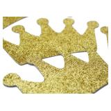 Crown Confetti 12pcs 4.7 inches Centerpieces for Baby Shower Decorations Birthday Party Supplies 1st Birthday Table Decor (Gold Glitter)