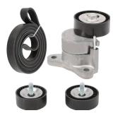 Serpentine Belt Component Kit Idler Pulley Tensioner Assembly Fits for Compass 2.0L 2.4L, Patriot 2.4L 2.0L, Journey 2.4L, Avenger 2.4L;2008-2012, Caliber 2.4L 2.0L, Chrysler 200 2.4L