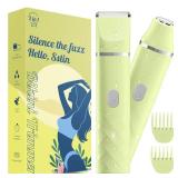 Trimmer for Women, IPX7 Waterproof, Painless Rechargeable Electric Razor Remover, 2-in-1 Facial & Pubic Hair Removal for Sensitive Skin, Portable Travel Size, Womens Gift, Yellow