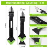 Caulking Tool 3 in 1 Caulking Grout Removal Sealant Finishing Tool Bathtub Caulk with Stainless Head, Caulk Remover Glass Glue Angle Scraper for Bathroom, Kitchen,Floor,Window,Sink Joint,Frames