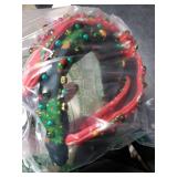 IDDFEVE 2Pcs Christmas Headbands for Women Red & Green Christmas Tree Rhinestone Knotted Hair Hoops, Winter Crystal Pearl Xmas Accessory for Holiday