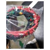 IDDFEVE 2Pcs Christmas Headbands for Women Red & Green Christmas Tree Rhinestone Knotted Hair Hoops, Winter Crystal Pearl Xmas Accessory for Holiday