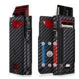 Wallet for Men Wallet with Slim Pop Up Card Holder 9-13 Cards, Bifold Minimalist Smart Wallet RFID Blocking Credit Card Holder with ID Window & Stretchable Cash Slot Compact Metal Aluminum Card Case