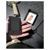 Wallet for Men Wallet with Slim Pop Up Card Holder 9-13 Cards, Bifold Minimalist Smart Wallet RFID Blocking Credit Card Holder with ID Window & Stretchable Cash Slot Compact Metal Aluminum Card Case