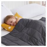 CuteKing Weighted Blanket (7lbs, 40x 60, Grey) Heavy Blanket for 60-80lbs, Weighted Blanket for Cooling & Heating with Premium Glass Beads, Thick Blanket All-Season