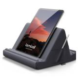Lamicall Tablet Pillow Holder, Pillow Soft Pad - Tablet Stand Dock for Lap, Bed and Desk with Pocket & 4 Viewing Angles, for iPad Pro 11, 10.5, 12.9, Air Mini, Kindle, 4-13 Devices, Gray