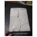 Pinch Pleated Linen Curtains 96 Inches Long for Living Room Bedroom Light Filtering Boho Window Drape 96 inch 2 Panels with Hooks Rings 8ft Cream Beige White Sliding Glass Door Semi Sheer Curtain